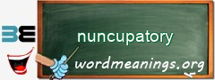 WordMeaning blackboard for nuncupatory